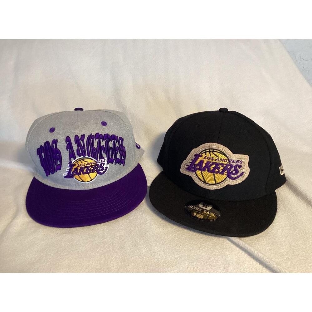 Unworn Pair Of Los Angeles Lakers SnapBack Hats Made By Ultra Game